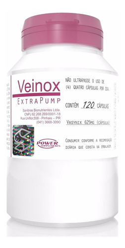 Veinox Extra Pump 120 Cáps - Power Supplements ( Dilatex )