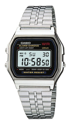 Reloj Para Unisex Casio Vintage Casual A-159wa-1 Plateado