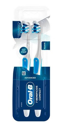 Imagen 2 de 6 de Cepillo Dental Oral B Compact 7 Beneficios X 2 Un
