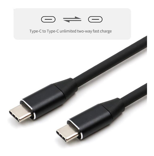 Imagen 5 de 8 de Cable 2 Metros Usb C Thunderbolt 3 100w 4k 60ghz 10gbps