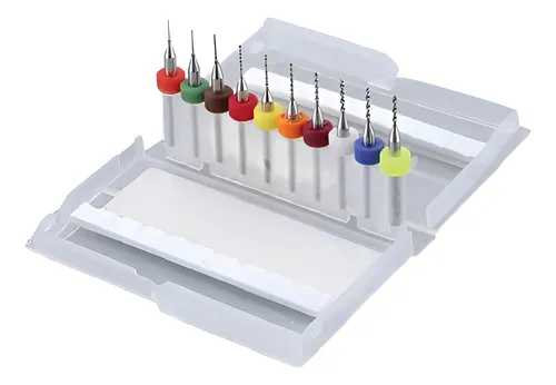 comprar Kit 10 Brocas 0.3mm - 1.2mm De Carburo Para Pcb Router Cnc
