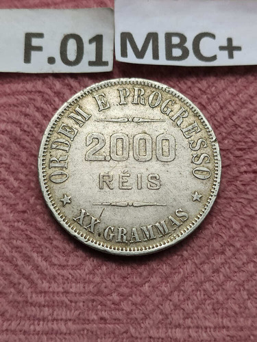 Moeda De Prata República De 2000 Réis De 1907 - Mbc + F1