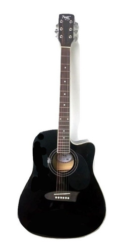 Guitarra Acustica Jumbo Importada Negro C/funda