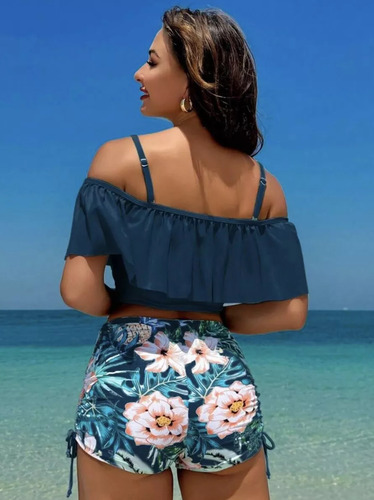 Bikinis Con Short Azul Petróleo 3