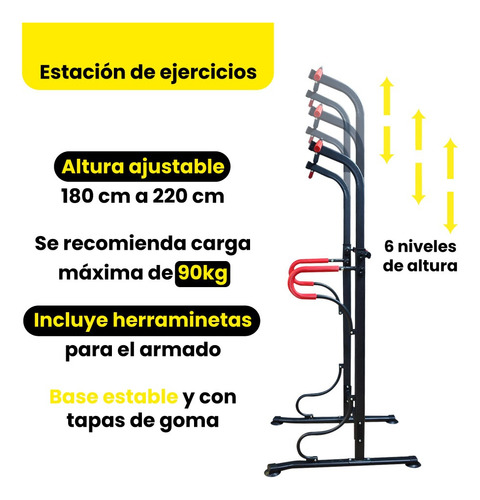 Torre Multifunción Dominadas Abdomen Fondos Gimnasio Fitness