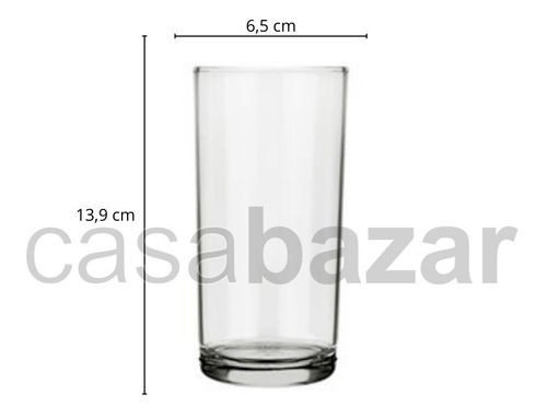 Imagen 3 de 6 de Vaso Cylinder Trago Largo 350 Ml Nadir Vidrio Tubo X24 Unid