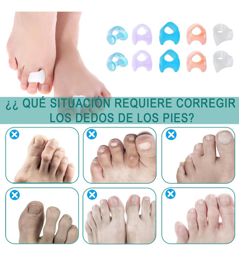 Generic Conjunto De 10 Piezas Separador De Dedos Pies, De