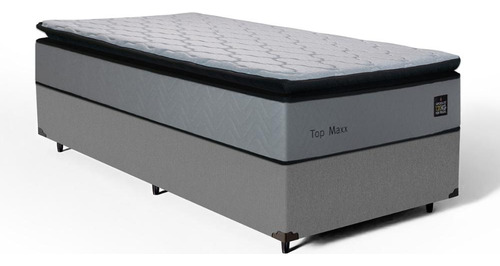 Cama Box Solteiro Com Colchão De Espuma D33 Pillow Top Maxx Cor Cinza