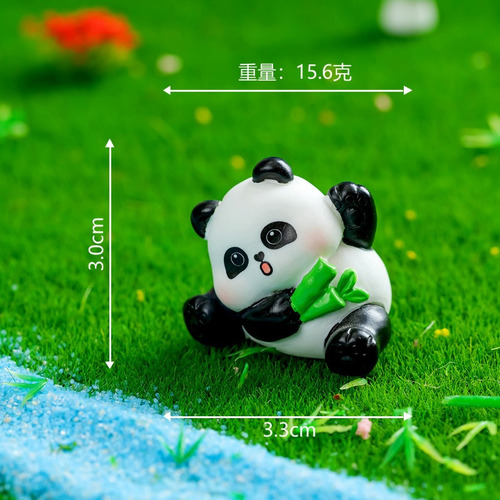 4pzs Mini Adornos De Panda Gigante Resina Escritorio/jardín
