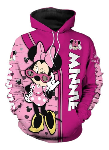 Sudadera Casual Con Diseño De Minnie Mouse Con Lentes De Sol