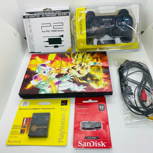 Ps2 Personalizado + 1 Control+ 500 Juegos + Flash64 + M Card