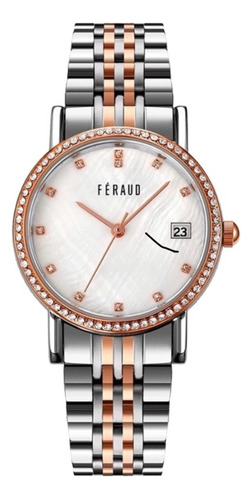 Reloj Mujer Feraud Acero Combinado Swarovski + Regalo