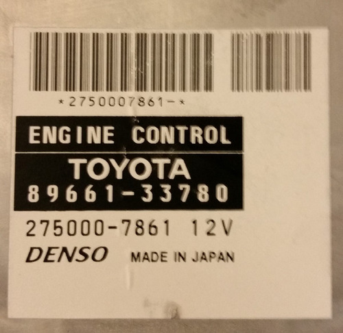 Computadora Toyota Camry 89661-33780 Ecm Ecu Pcm 275000-7861