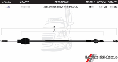 Chicote De Acelerador Chevy C1 Corsa 1994/1996