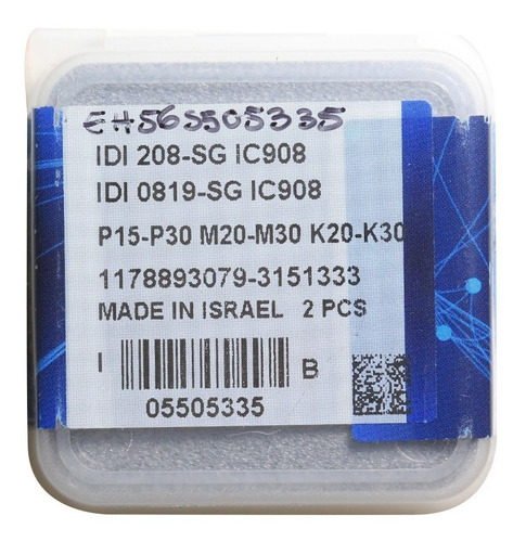 2 Insertos Para Barrenado Idi 0819-sg Ic908 Iscar