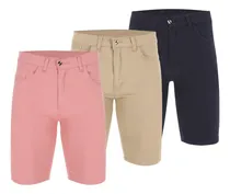 Comprar Pack De 3 Bermudas Gabardina Stretch Para Hombre Short Liso