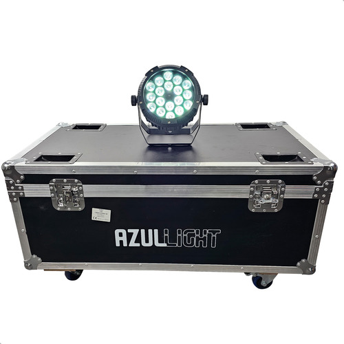 Refletor Par Led 18x18w Rgbwa+uv Outdoor - Case Com 8