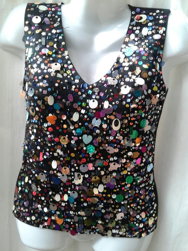 Musculosa De Fiesta Con Mucho Brillo Talle S