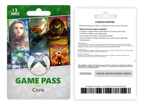 Xbox Game Pass Core 12 Meses