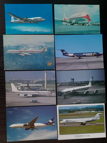 Postal Aviones Lote X8 Aeromexico Pluna Varig Iberia Airways (Usado)