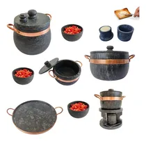 Comprar Kit 10 Pçs Pedra Sabão Cozinha Cu002F Panelas Grelha Fondue Bowl