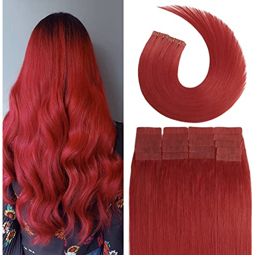 Cinta En Extensiones De Pelo Rojo 100% Remy Vc5ld