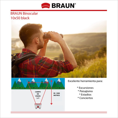 Imagen 7 de 7 de Braun Germany Binocular 10x50 Garantía 1año - Rep. Oficial
