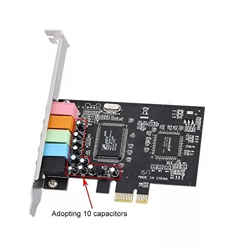 Tarjeta de sonido PCIe para PC Windows, tarjeta de sonido interna 5.1 con  soporte de perfil bajo, tarjeta de audio PCI-e estéreo 3D, chip CMI8738 de