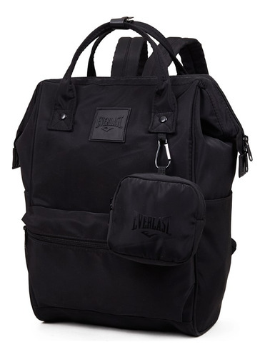 Mochila Everlast Urbana Con Monedero Org Interno 22578 Negro Diseño De La Tela Liso