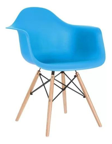 Cadeira Prizi Eames Com Braço E65 Azul