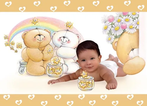 100 Psd Fotomontajes De Bebe... Cumple Mes ... Inivtaciones