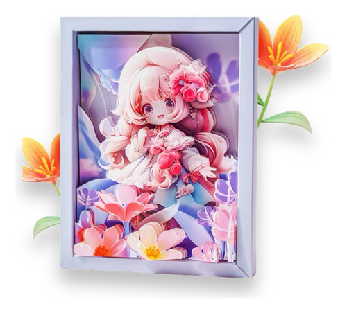 Cuadro Efecto 3d Para Armar Dibujo Anime Cod. 7781-a Violeta
