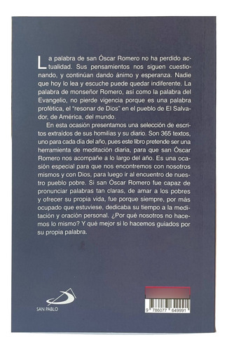 365 Días Con San Óscar Arnulfo Romero: Reflexiones Para Todo El Año, De Card. Gregorio Rosa Chávez., Vol. 1a. Editorial Ediciones Paulinas, Tapa Blanda, Edición 1a Edición En Español, 2025