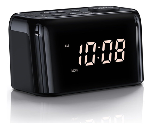 Welgo Radio Reloj Despertador Dual Con Repetición Ajustable,