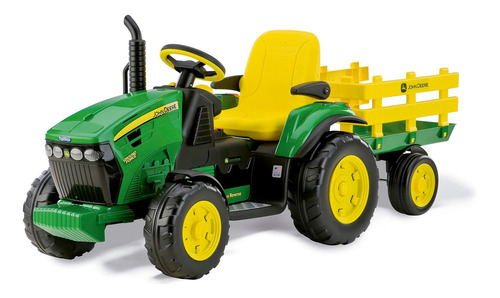 Trator a bateria para crianças Peg Perego John Deere Trator Trator Infantil Elétrico  cor verde/amarelo 