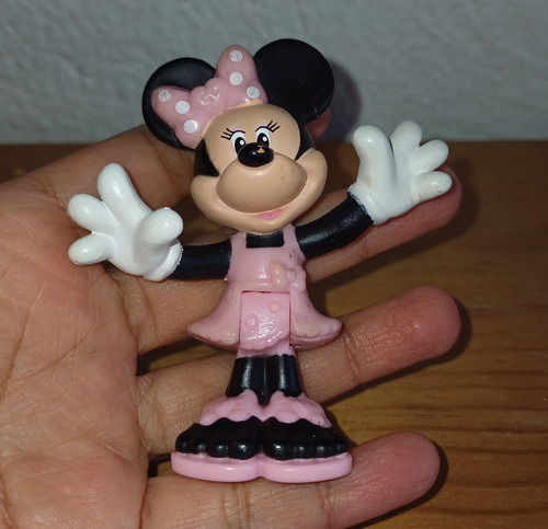Figura Minnie Mouse 2012 Con Moño Y Vestido Rosa (Usado)