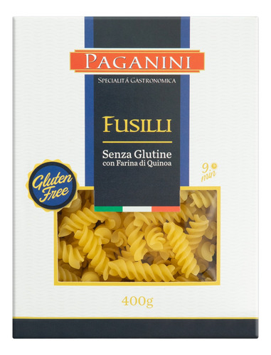 Macarrão com Farinha de Quinoa Fusilli sem Glúten Paganini Caixa 400g