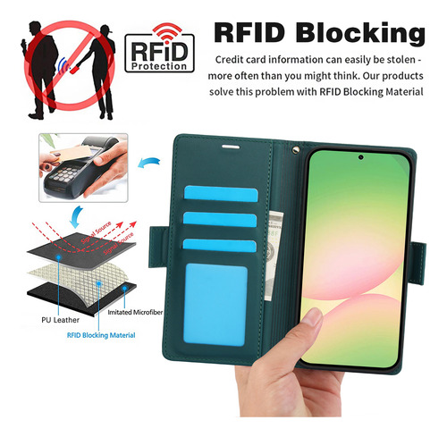 Funda De Piel Con Tapa Tipo Cartera Para Samsung Galaxy A56 A36 A26 A16 A06