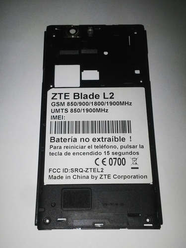 Zte Blade L2 Case Backcover + Altavoz + Tapa Backcover
