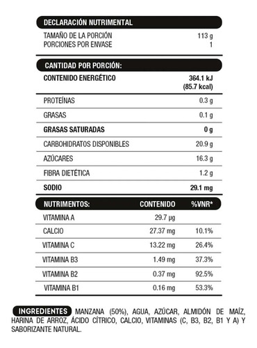 Papilla Para Bebé De Manzana Con Calcio 113g Heinz