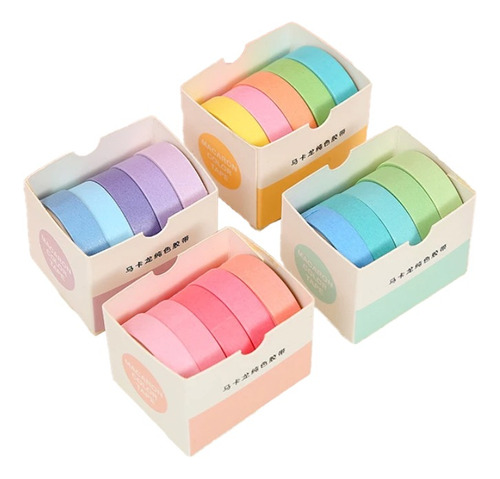Set X 5 Cinta Washi Tape Colores Scrapbooking 10mm X 2m