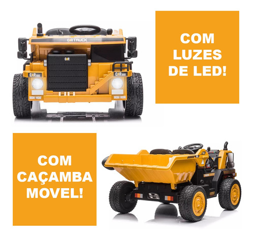Mini Carro Elétrico Infantil Escavadeira Controle Remoto 12v