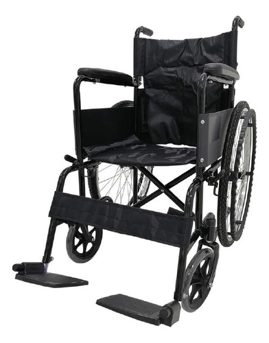 Silla De Ruedas Plegable Color Negro Para Adulto