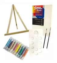 Comprar Kit De Arte Para Niños Atril  Bastidor Témperas Pincel