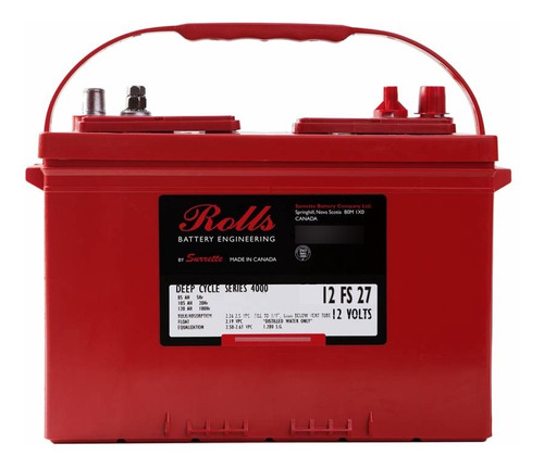 Batería 12v Rolls 12 Fs 27 (equipos De Limpieza, Solares)