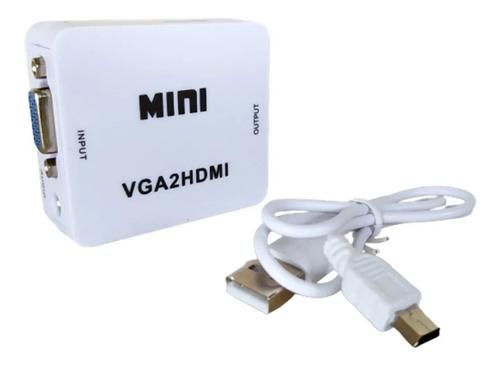 Imagen 2 de 2 de Convertidor De Vga A Hdmi 1080p Hd Adaptador Vga A Hdmi