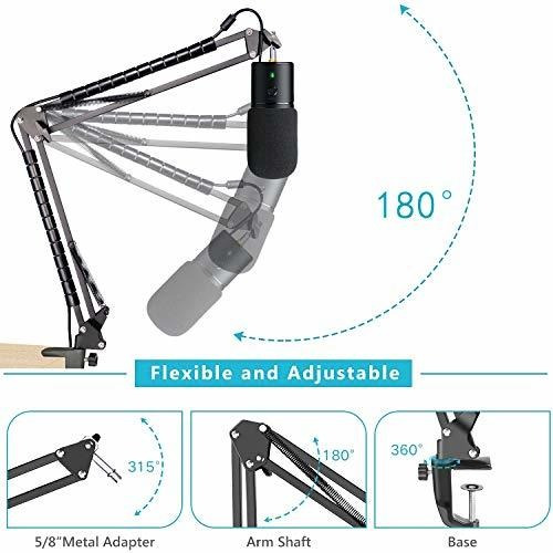 Seiren Mic Boom Arm Stand Filtro Pop Para Razer Usb Estuche