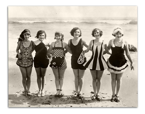 Bellezas De Playa En Traje De Baño De Los Años 20 - Impresió