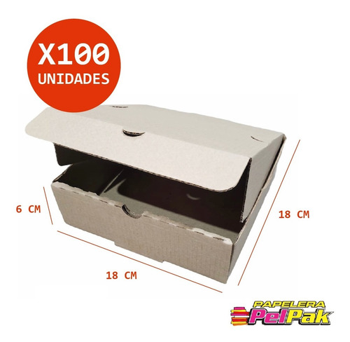 Caja Hamburguesa Baja Papa Fritas Empanada 18*18*6 -100 Unid