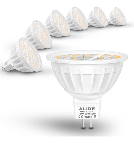 Bombilla Led Mr16 5 W Reemplazo Halogeno 50 Haz Gran Angular